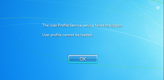 User Profile Service failed the logon