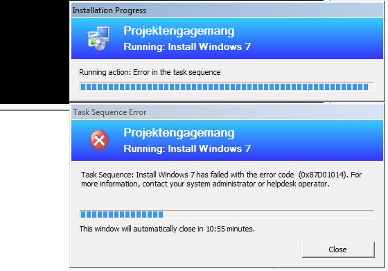 Task Sequence error 0x87D01014