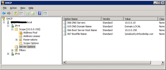 tftpd32 dhcp option 150 configuration