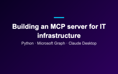 Building an MCP server for IT infrastructure