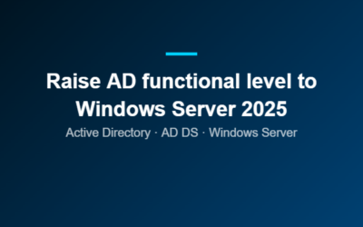 Raising Active Directory functional level to Windows Server 2025