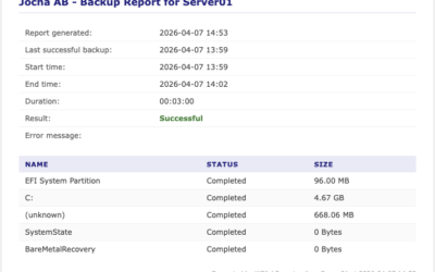 Windows Server 2025 Backup reports with PowerShell and SendGrid